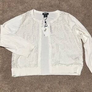 DKNY  Lace-Front Open Cardigan